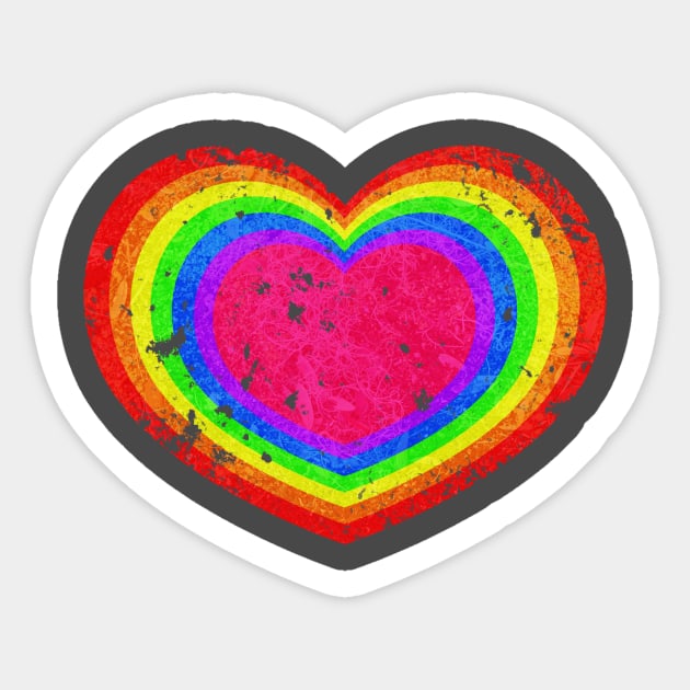 Rainbow Heart Sticker by sambeawesome